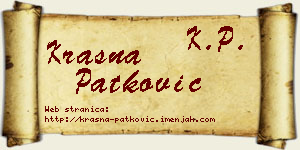 Krasna Patković vizit kartica